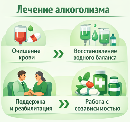 лечение алкоголизма в Воскресенске этапы